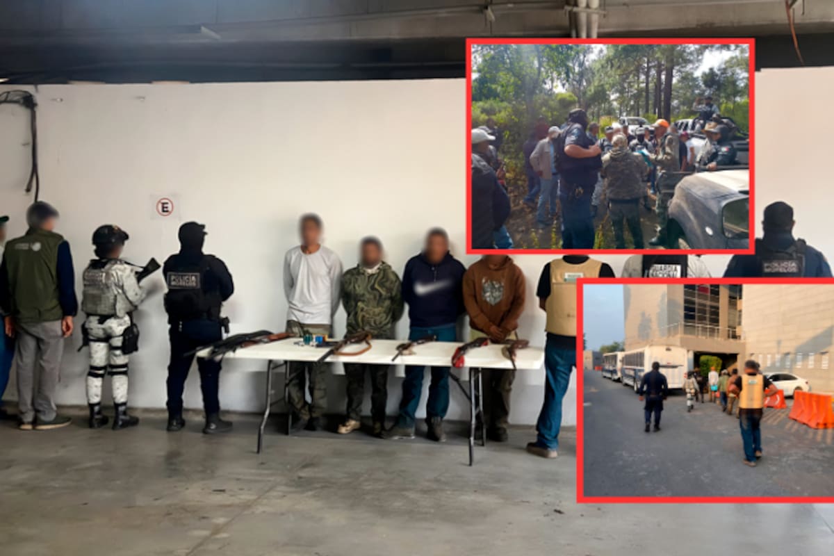 Detienen a cinco cazadores furtivos armados en el Parque Nacional El Tepozteco en Morelos con rifles y perros mientras autoridades federales y locales aseguran armas y ponen a disposición a los responsables