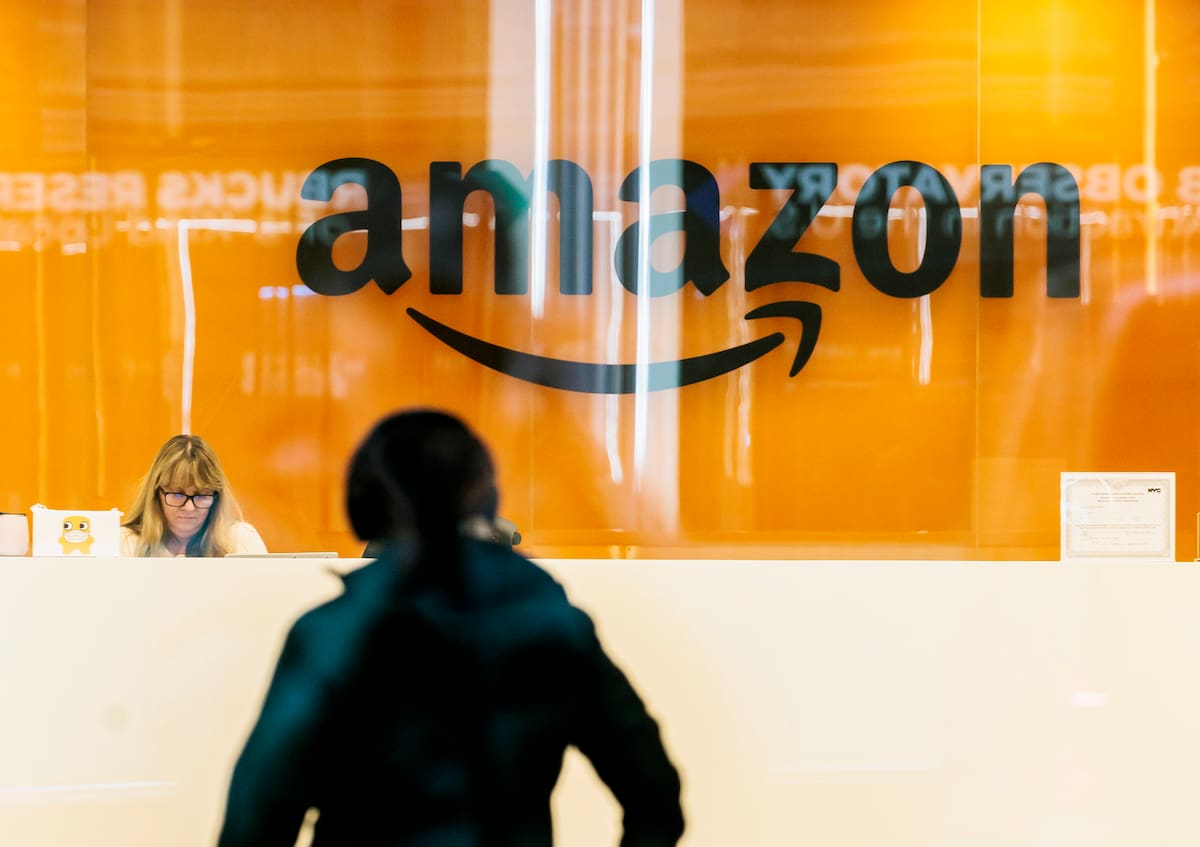 Vista de la entrada a una oficina de Amazon en Nueva York, en una fotografía de archivo. EFE/Justin Lane