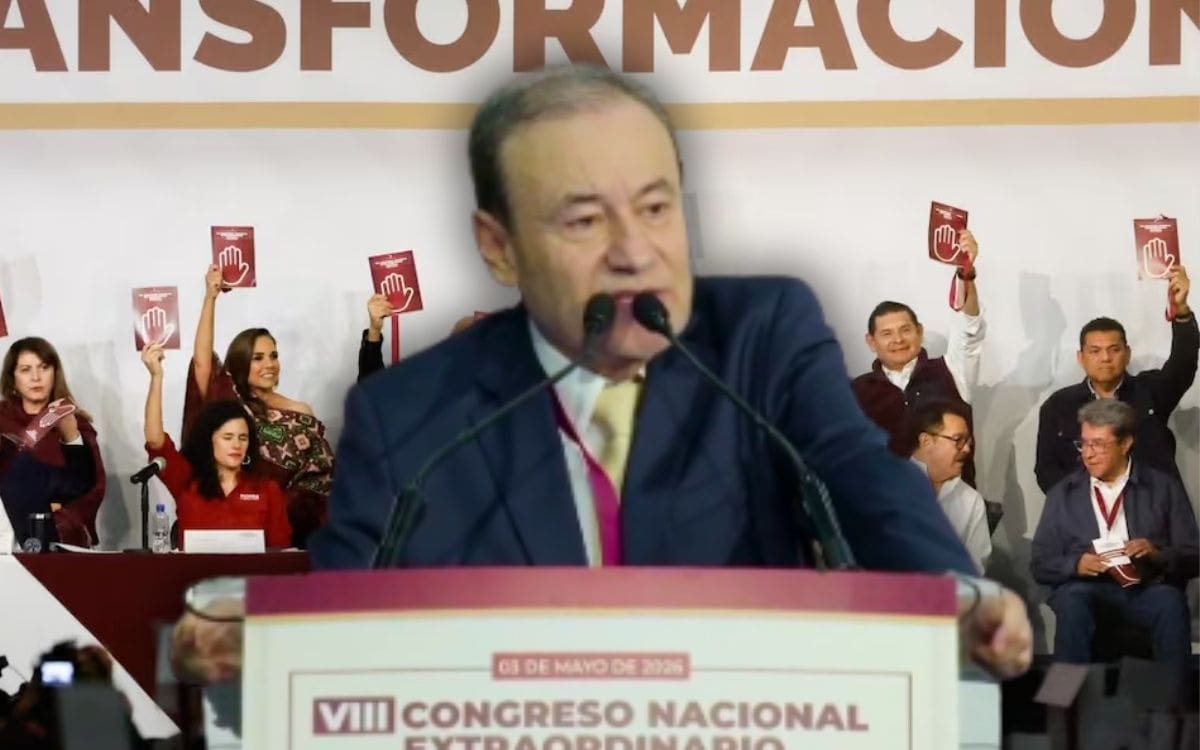 Pide Alfonso Durazo a morenistas a unidad para hacer frente a “presiones externas” en Congreso de Morena. | Crédito: El Universal/Captura de pantalla