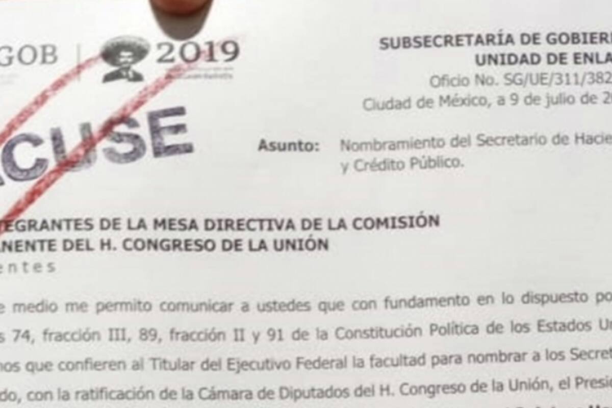 Acude al Senado nombramiento de Herrera para Hacienda