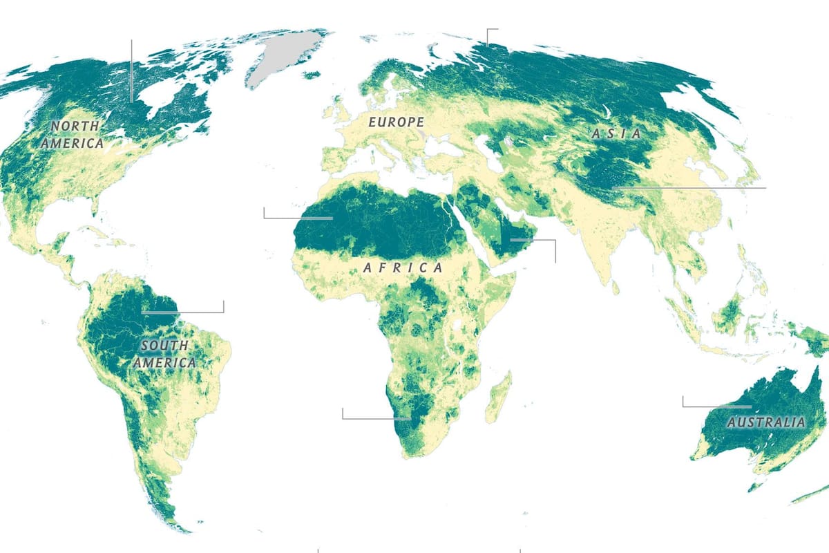 Este mapa muestra las zonas de la Tierra menos afectadas por el ser humano