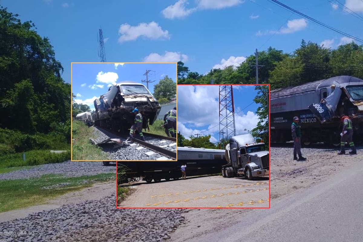 Choque del Tren Interoceánico contra tráiler Tabasco no dejó víctimas mortales, pero sí quedaron graves daños materiales (VIDEO)