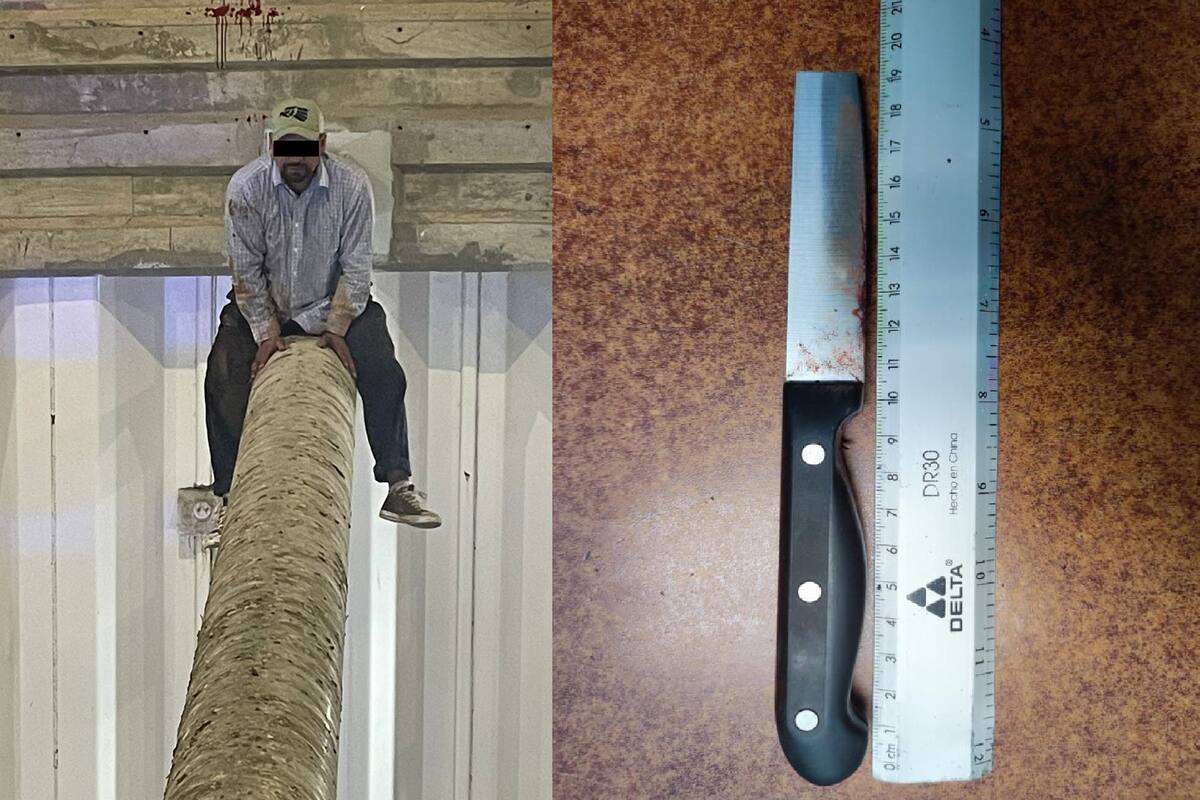 Hombre ataca con cuchillo a un policía