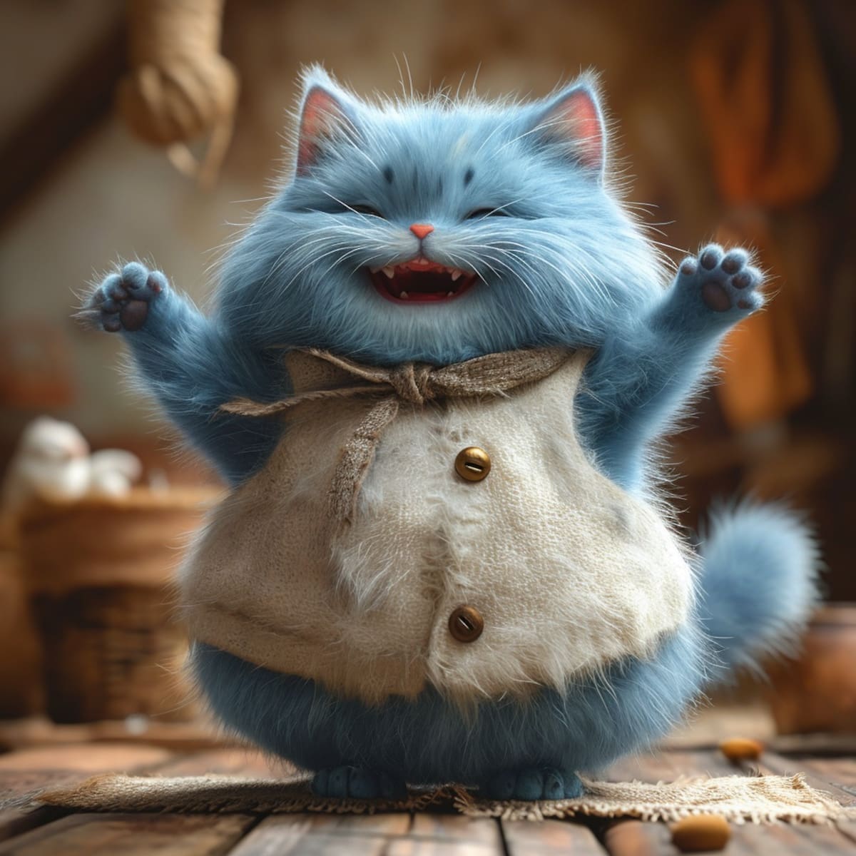 La imagen generada por la inteligencia artificial refleja a un Benito alegre y feliz.