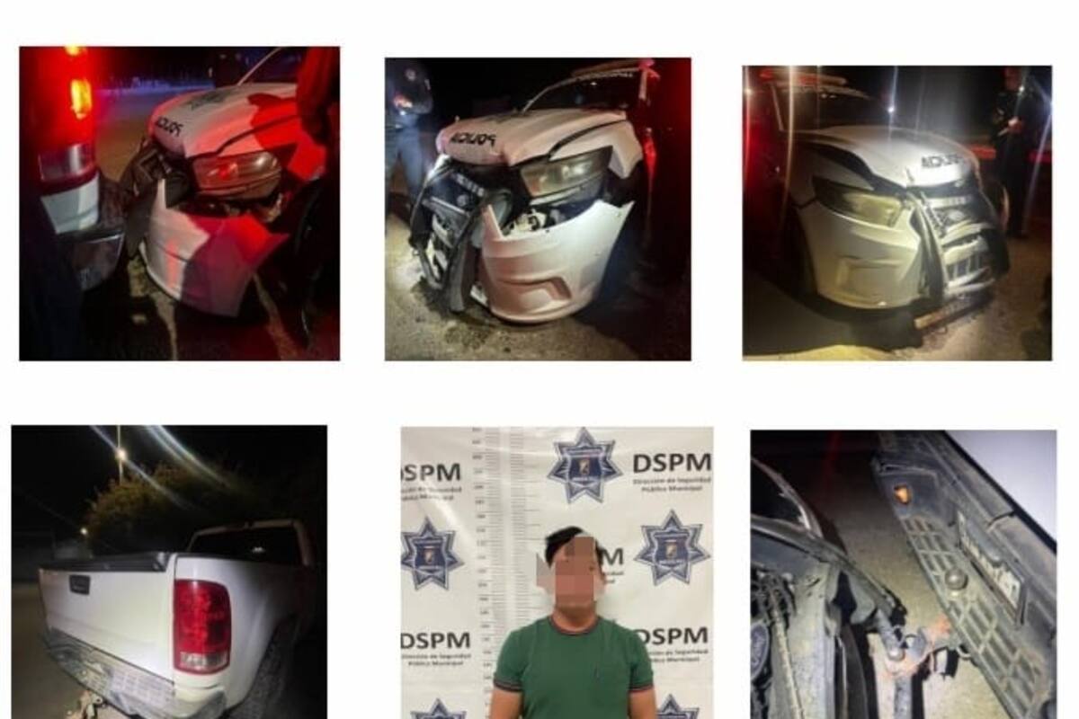 Cinco sujetos en estado de ebriedad chocan contra patrulla municipal