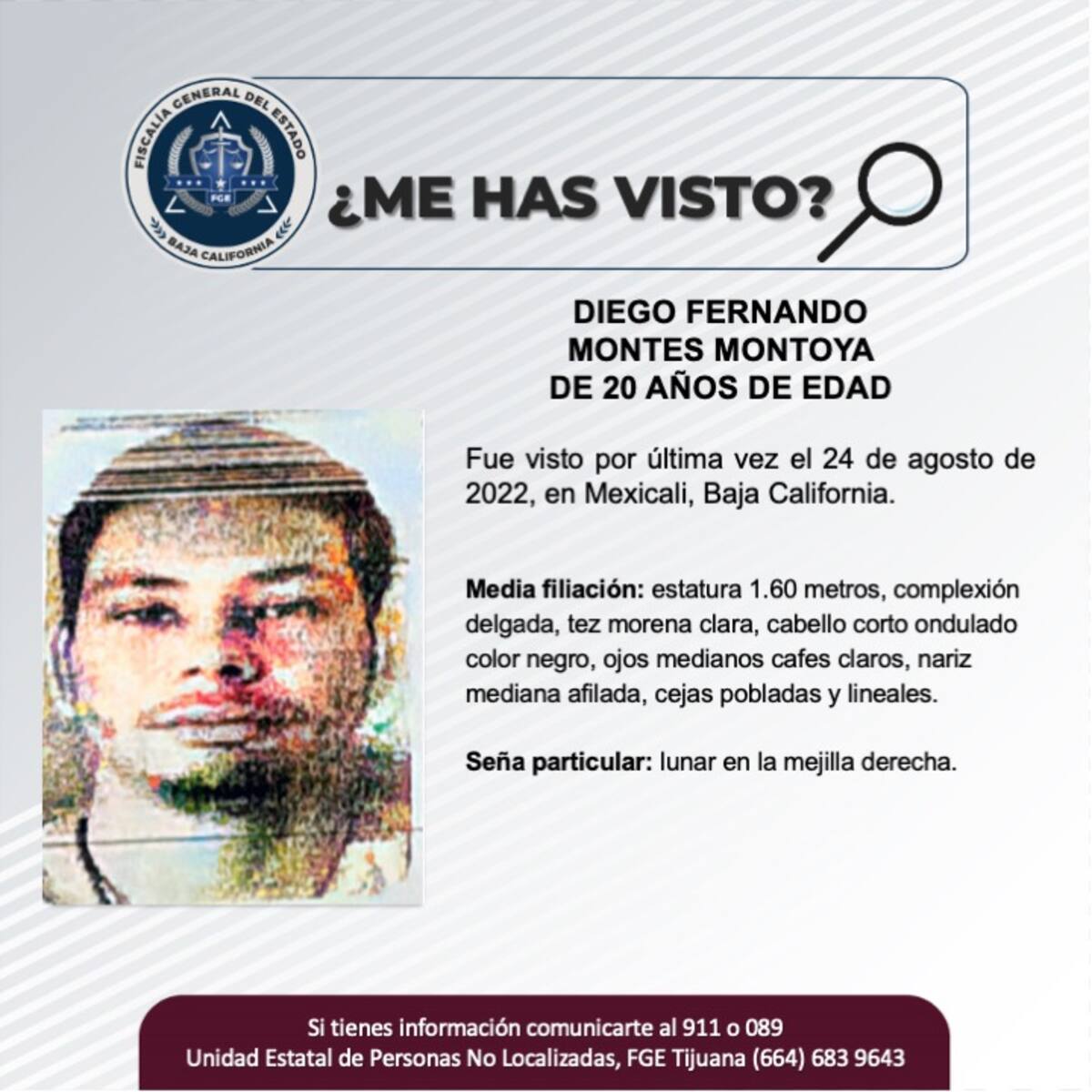 Fue visto por última vez el 24 de agosto de 2022.