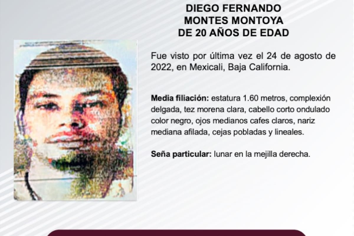 Se busca a Diego Fernando Montes Montoya de 20 años de edad