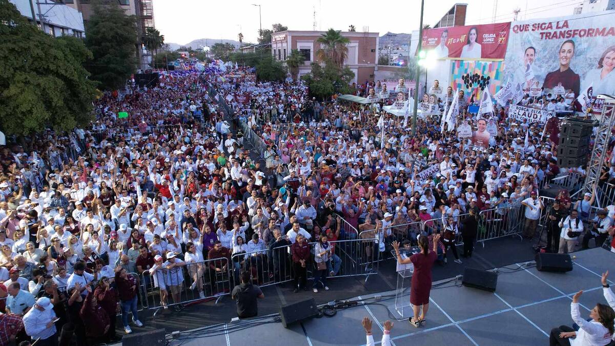 Claudia Sheinbaum en cierre de campaña en Hermosillo. Archivo GH.