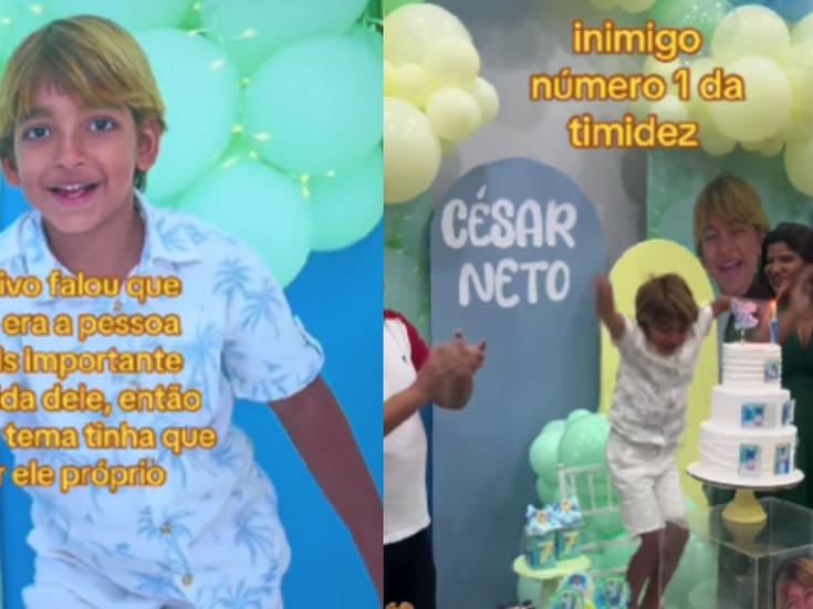 Niño de 7 años en Brasil se vuelve viral por celebrar su cumpleaños con temática… de él mismo