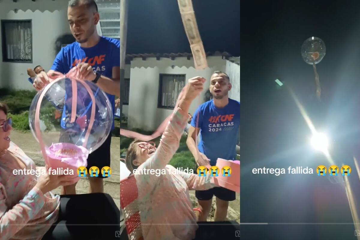 ¡Se le escapa al cielo un globo de helio con un listón de billetes que le habían regalado sus hijos!