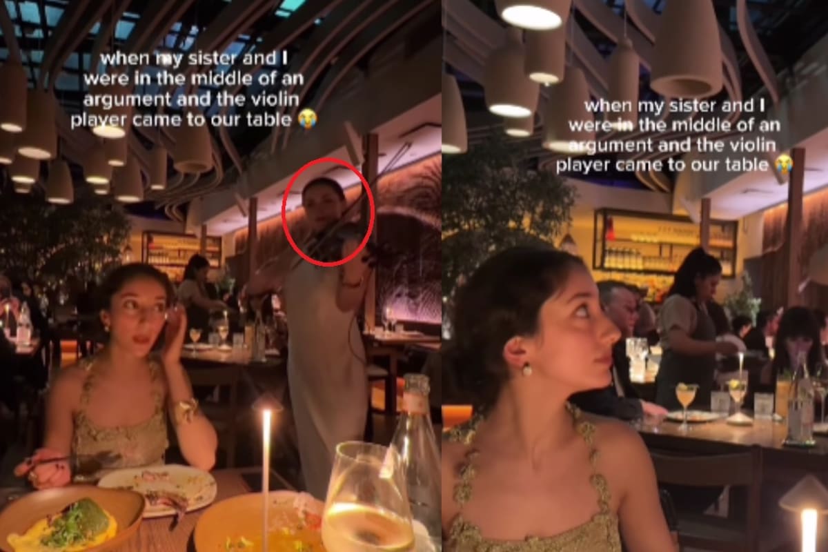 Discusión entre hermanas en restaurante es interrumpida por violinista que no sabía lo que pasaba