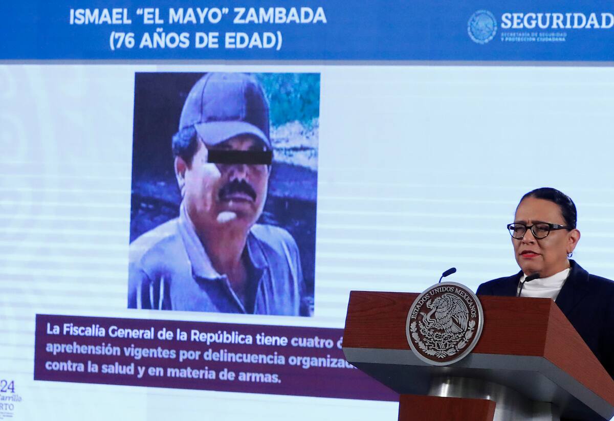 Fotografía del 26 de julio de 2024, de la Secretaría de Seguridad y Protección Ciudadana (SSPC), Rosa Icela Rodríguez, durante una conferencia de prensa matutina en el Palacio Nacional de la Ciudad de México (México). | Crédito: EFE/Mario Guzmán
