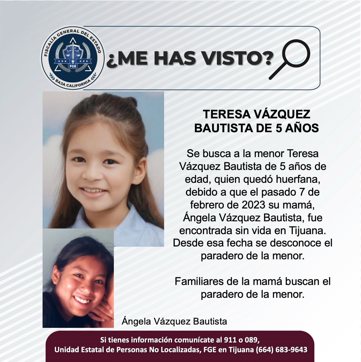 Se desconoce su paradero desde febrero de 2023.