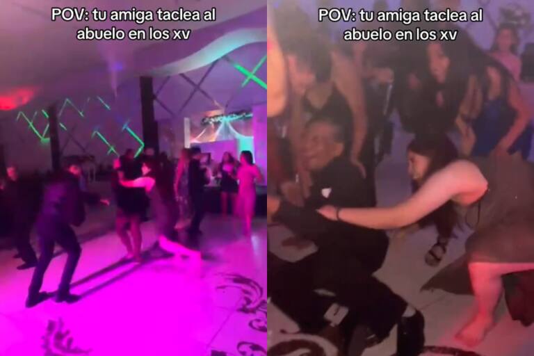 VIRAL: ¡joven empuja al abuelo de la quinceañera en plena fiesta! | Créditos: @jand_127