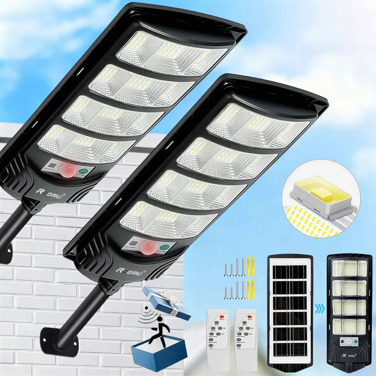Lámparas solares exteriores de jardín de la marca RUOMU | Mercado Libre