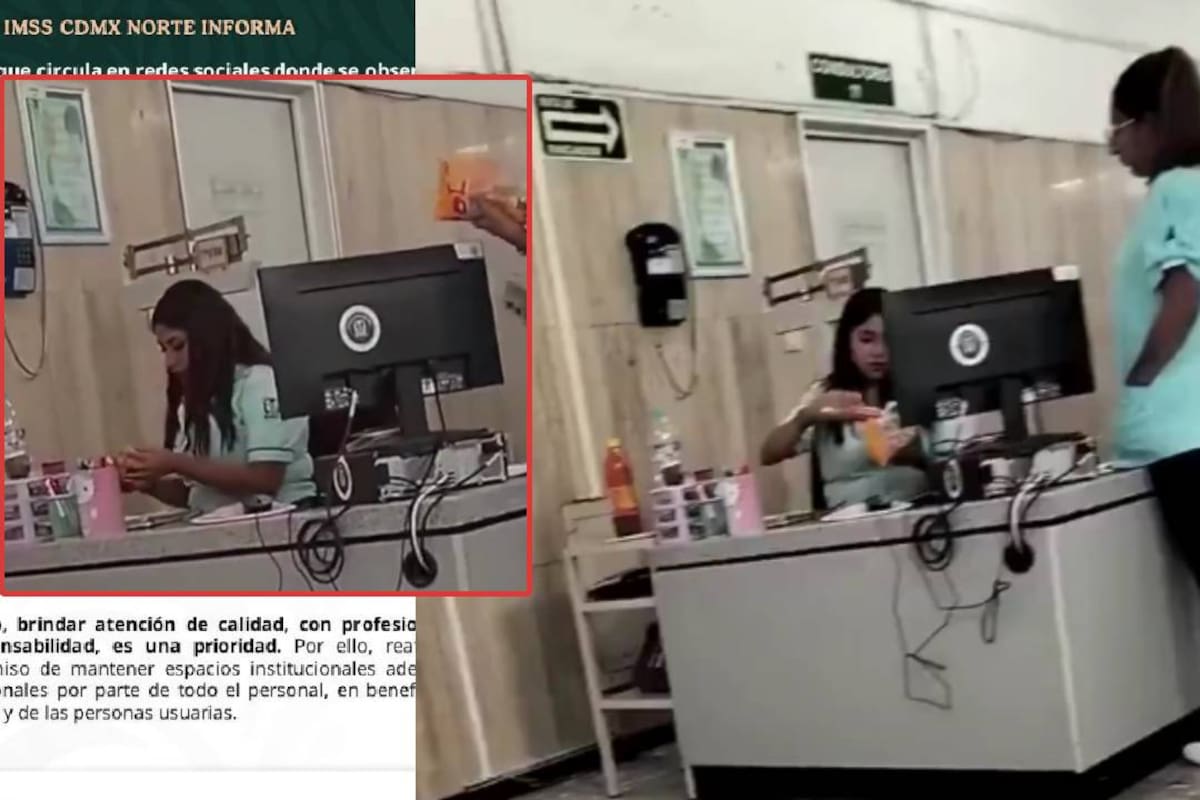 Exhiben a trabajadora del IMSS vendiendo “comida chatarra” en su escritorio durante su horario laboral y así reaccionó la institución, luego del video viral