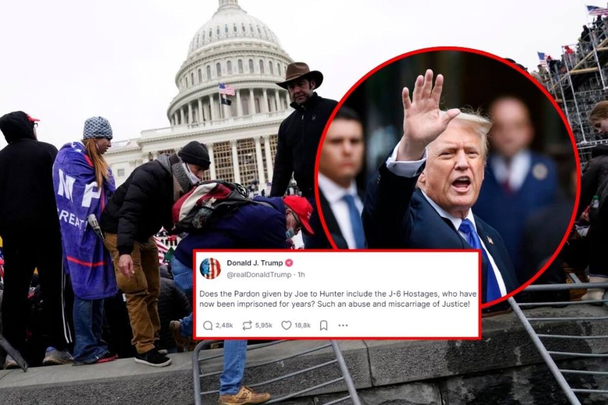 Trump cuestiona indulto de Biden a su hijo y exige justicia para los acusados del Capitolio