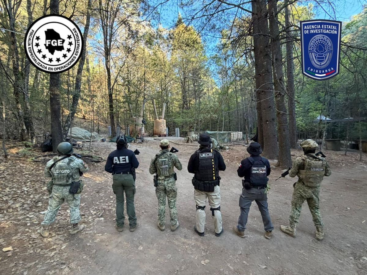 Localizan dos laboratorios de metanfetamina en la sierra, entre Morelos y Guachochi. | Fiscalía General del Estado de Chihuahua.