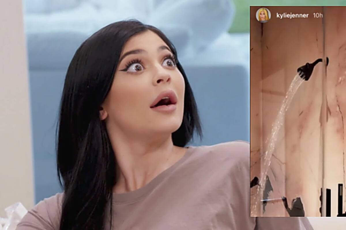 ¡Mucho lujo, poca agua! Kylie Jenner recibe burlas por su regadera