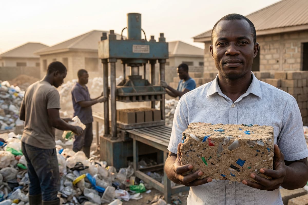 Un empresario vio en la basura una solución a la crisis de vivienda: fabrica ladrillos con plástico reciclado y arena, emplea a más de 300 personas para recolectar residuos y construye casas hasta un tercio más baratas en una ciudad que no deja de crecer