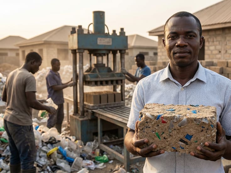 Un empresario vio en la basura una solución a la crisis de vivienda: fabrica ladrillos con plástico reciclado y arena, emplea a más de 300 personas para recolectar residuos y construye casas hasta un tercio más baratas en una ciudad que no deja de crecer