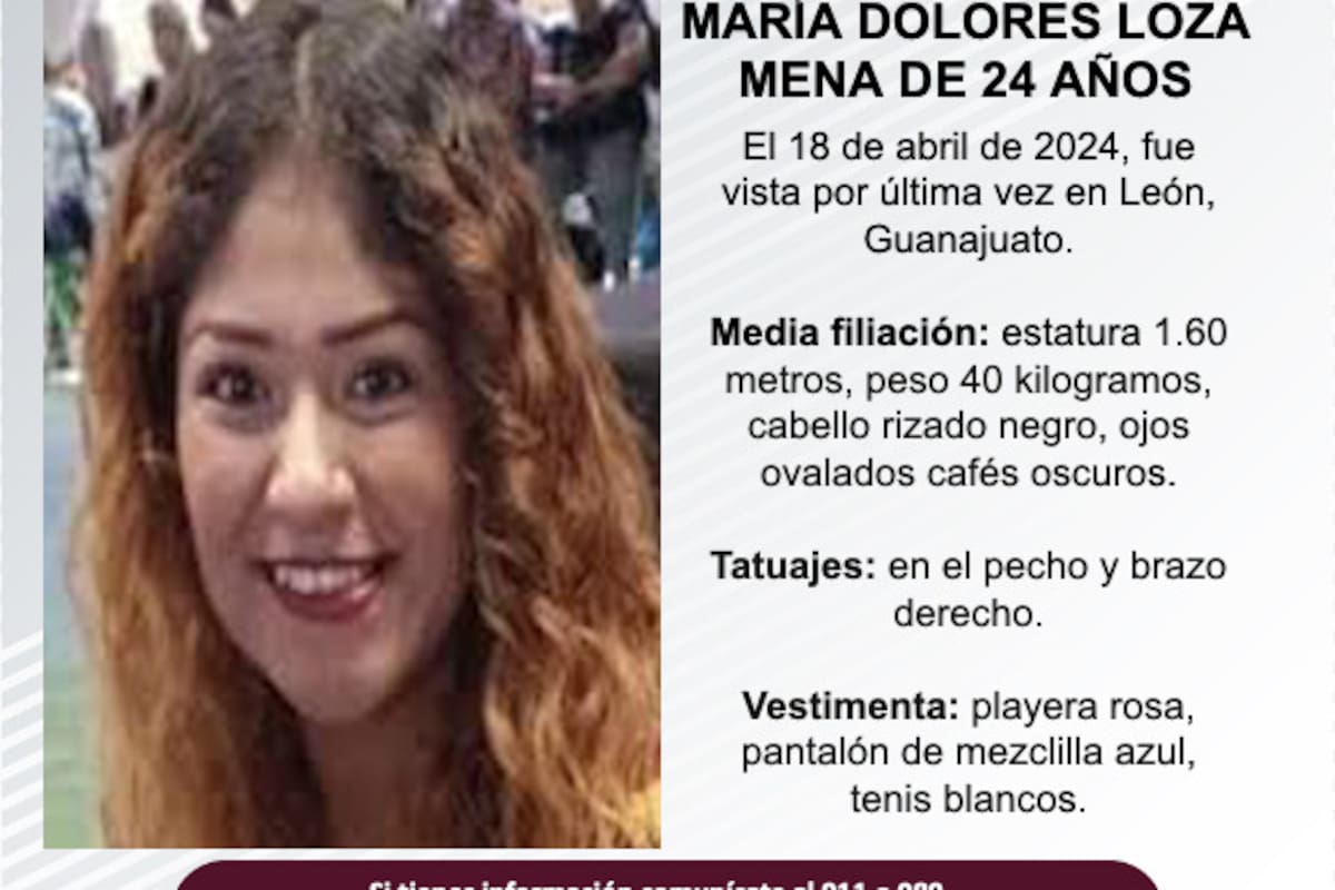 Se busca a María Dolores Loza Mena de 24 años años de edad