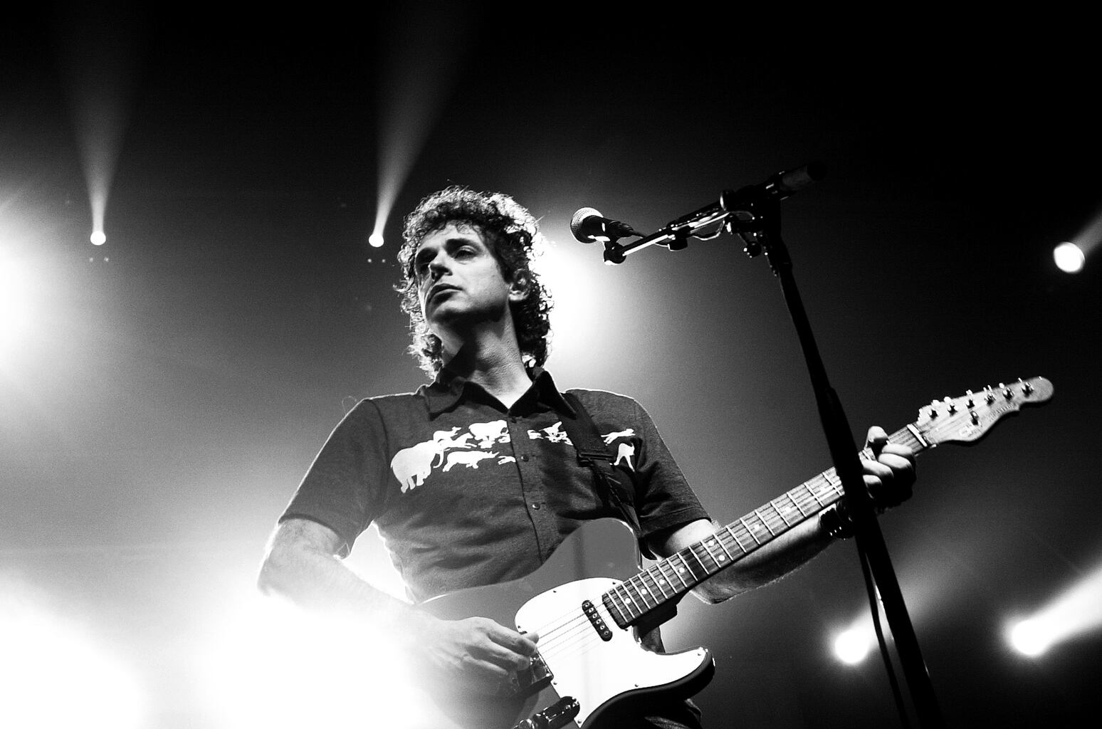 Argentine singer Gustavo Cerati performs during his concert at the Convention Center Atlapa in Panama City, Panama, Tuesday, July 22, 2003. Cerati is on tour for his new album,