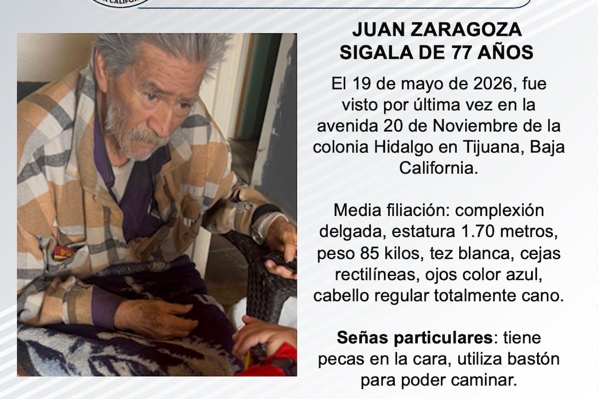 Se busca a Juan Zaragoza Sigala de 77 años