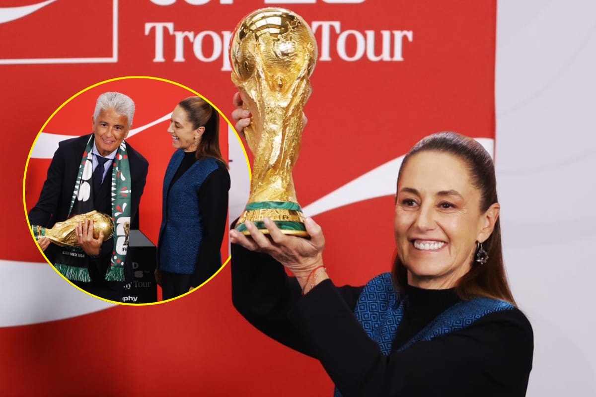 Claudia Sheinbaum levanta la Copa del Mundo a 100 días de su inauguración en México
