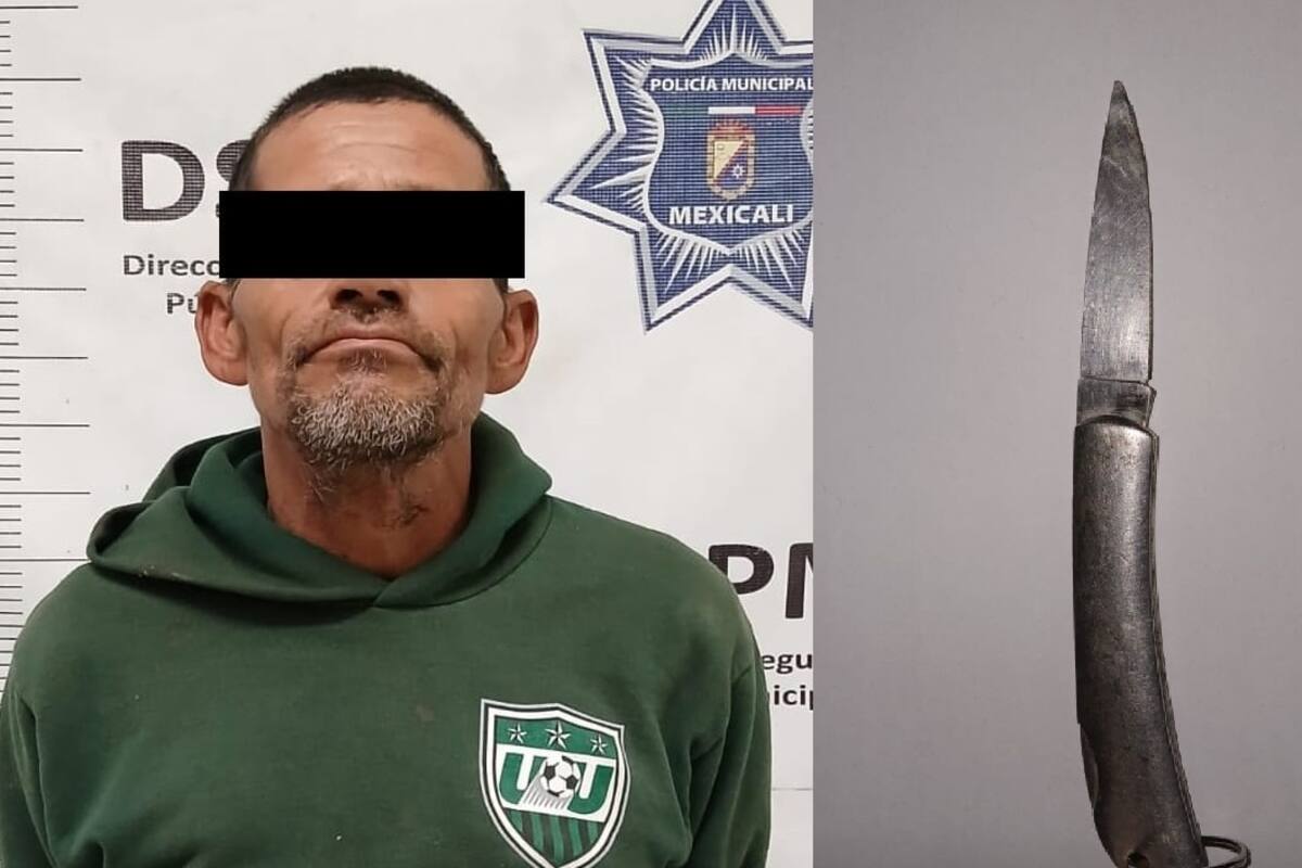 Sorprenden a hombre con navaja y orden de aprehensión activa