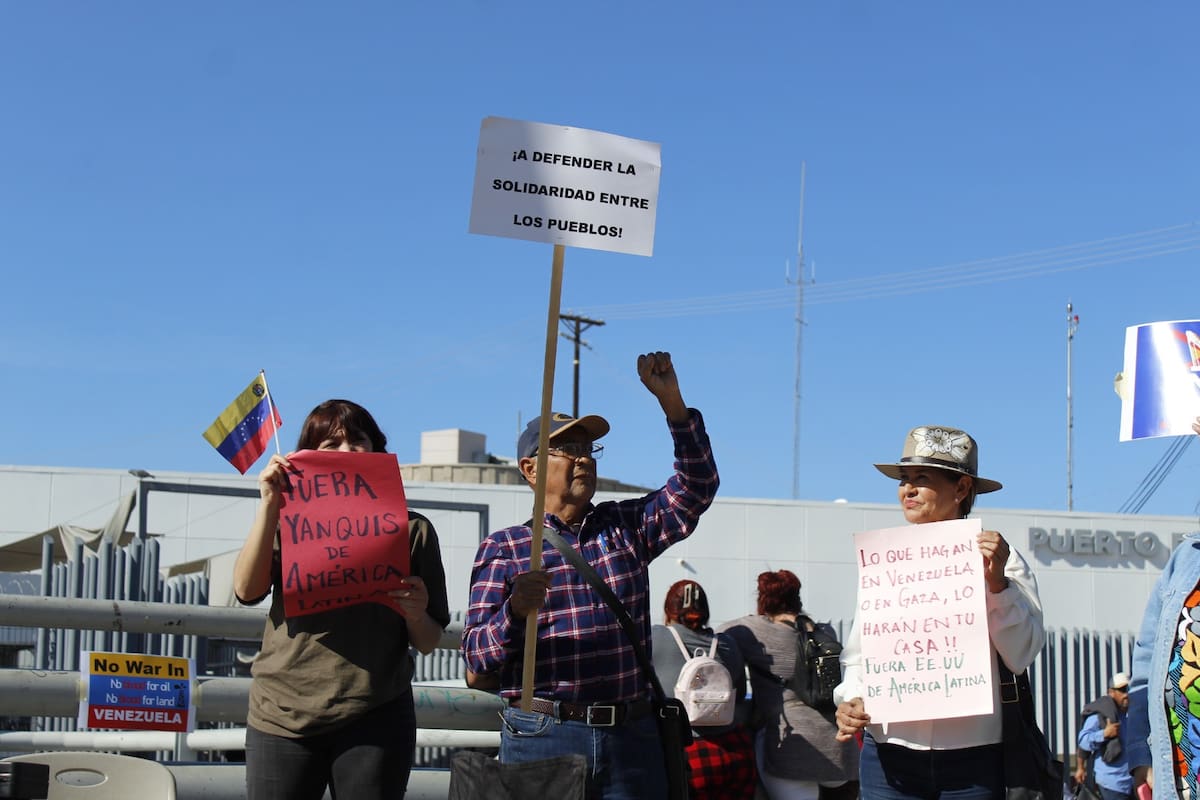 Protestan en Garita Centro por intervención de EEUU en Venezuela