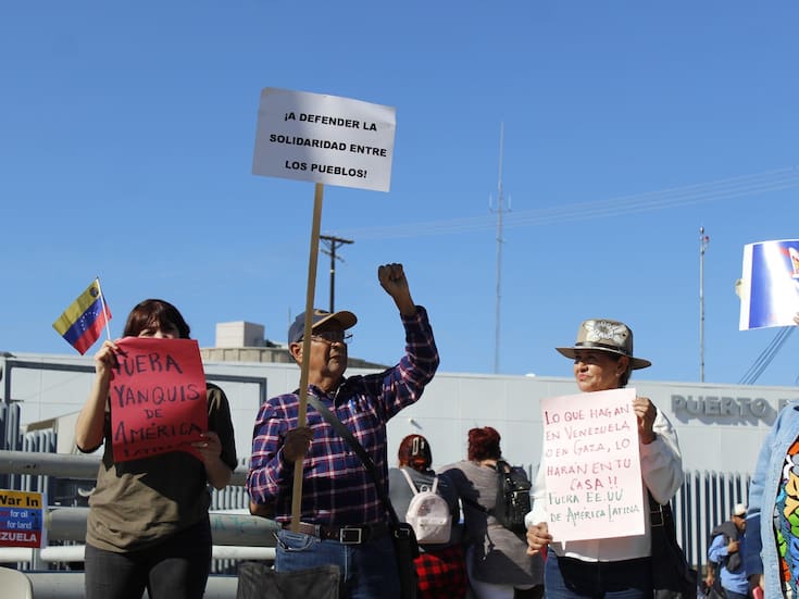 Protestan en Garita Centro por intervención de EEUU en Venezuela