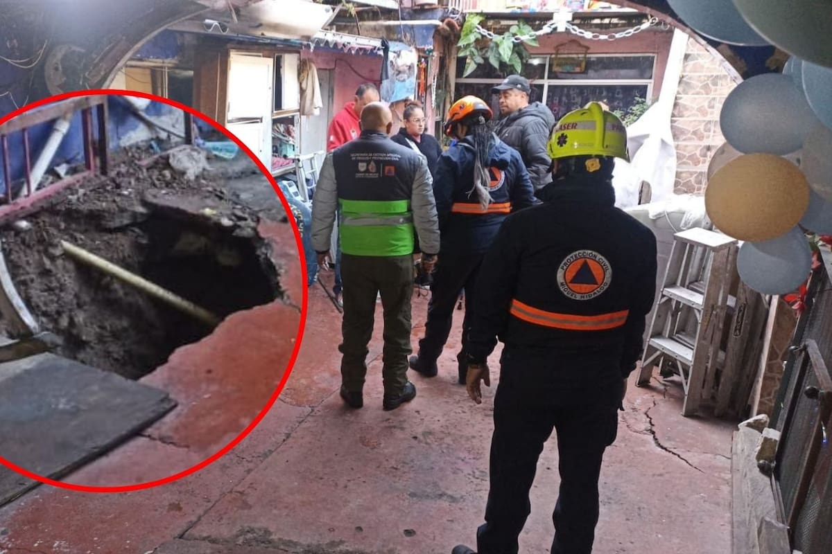 Desalojan a ocho familias por socavón en Miguel Hidalgo; el inmueble fue declarado inhabitable