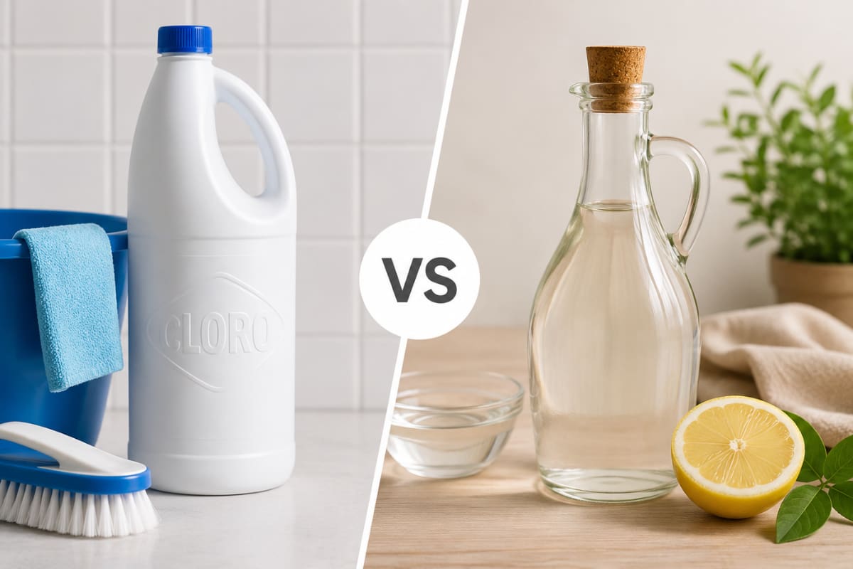 Cloro vs. vinagre: ¿qué limpia mejor y cuál conviene usar en casa?