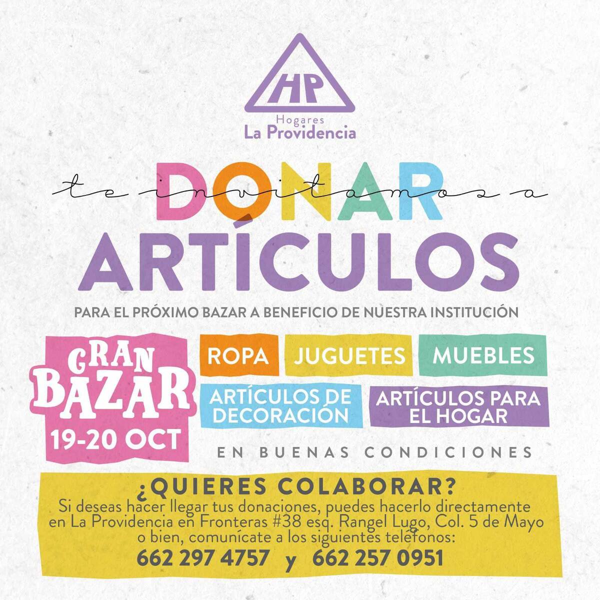 Parroquia Sagrado Corazón de Jesús organiza gran bazar en apoyo a casa hogar “La Providencia”