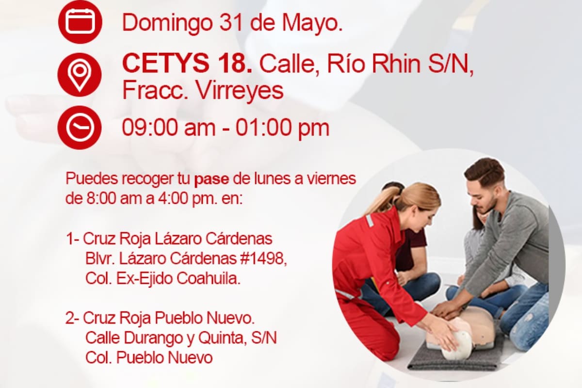 Cruz Roja enseña gratis cómo salvar una vida con taller de primeros auxilios en CETYS
