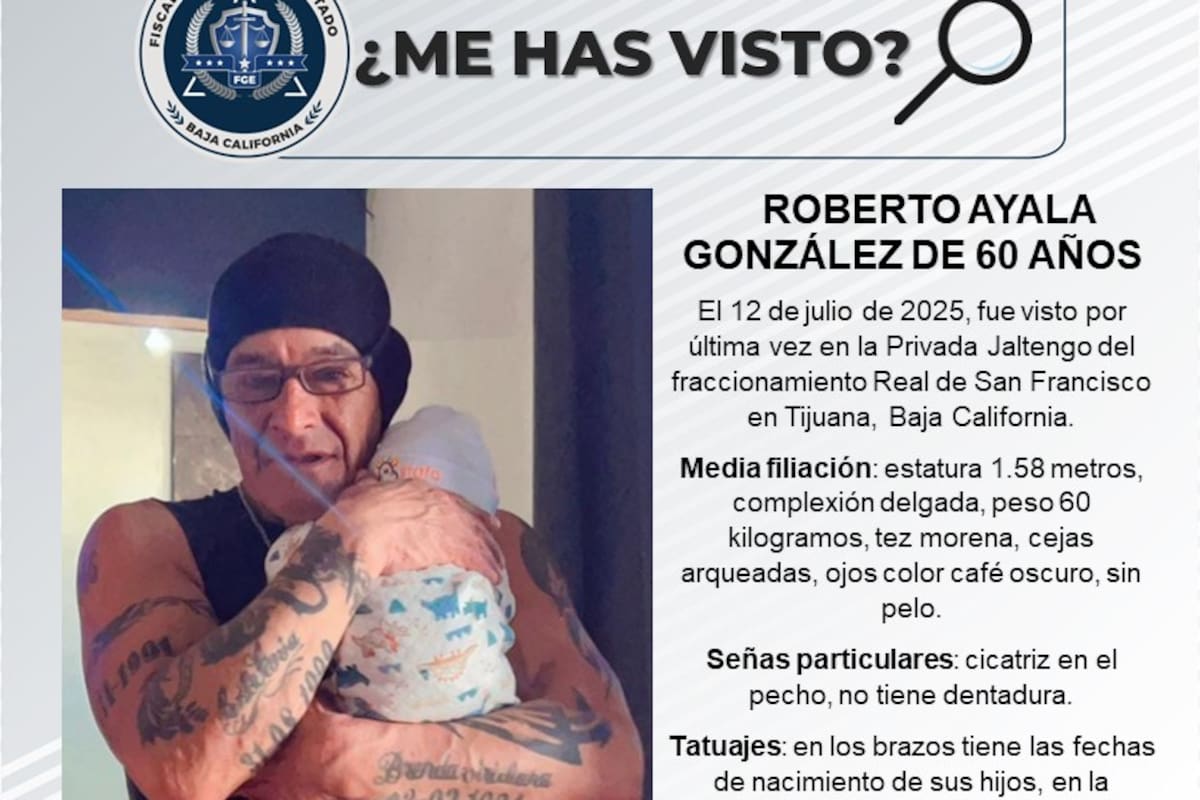 Se busca a Roberto Ayala González de 60 años de edad
