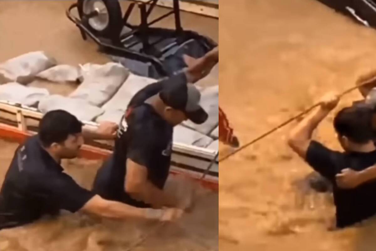 VIDEO VIRAL: Hombre salva a un extraño varado por las fuertes corrientes en Petrópolis