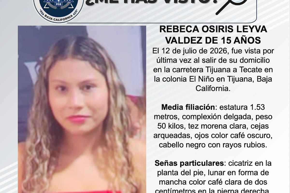 Se busca Rebeca Osiris Leyva Valdez de 15 años