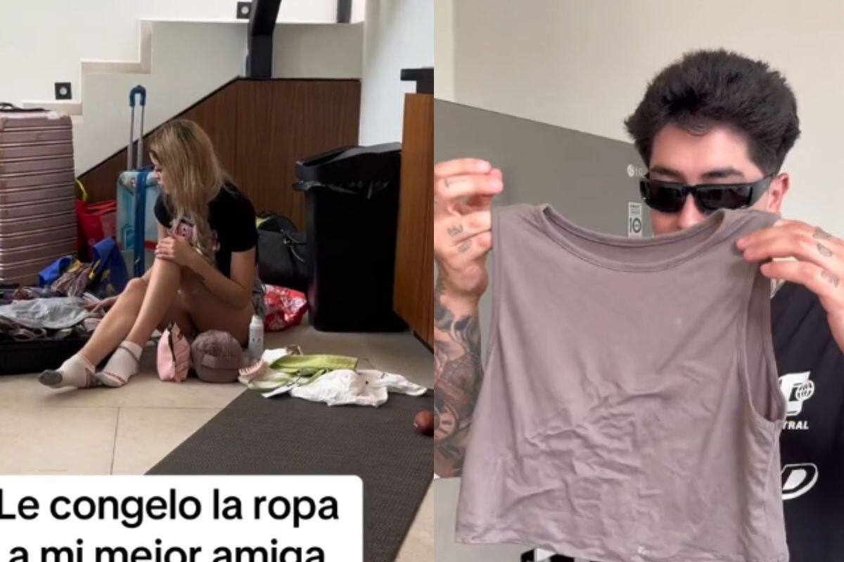 Influencer congela la ropa de su mejor amiga y se hace viral