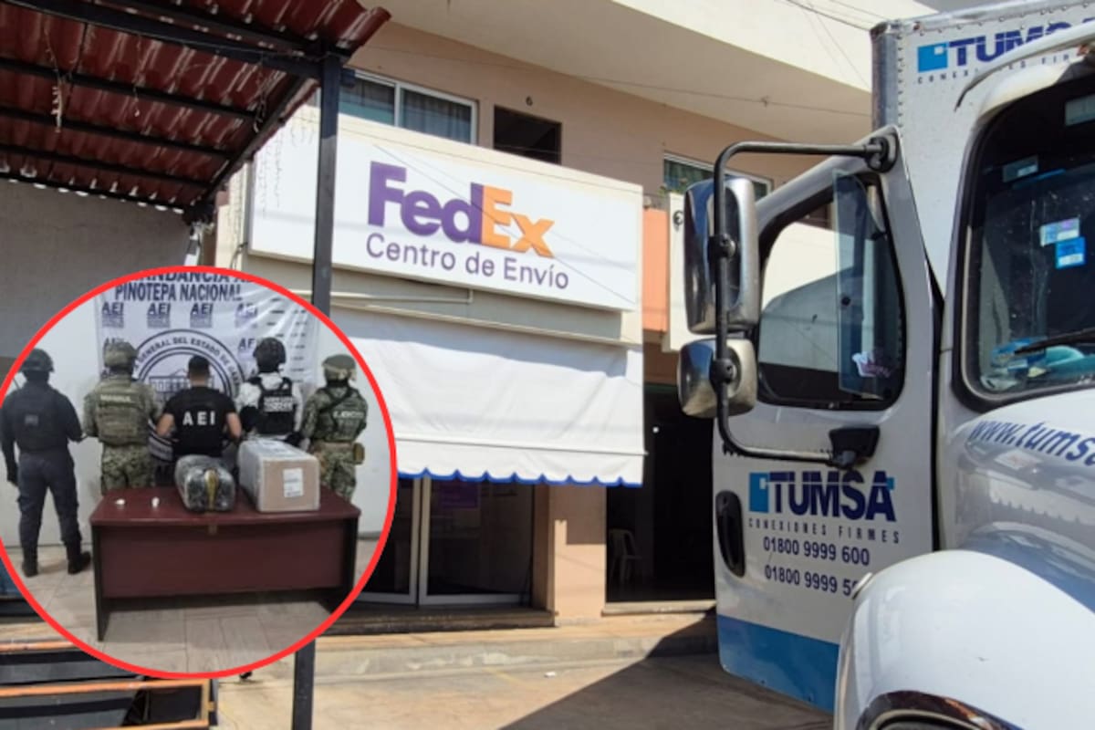 Cateo en paquetería de Pinotepa Nacional destapa envío con cocaína, marihuana y cristal ocultos en paquete