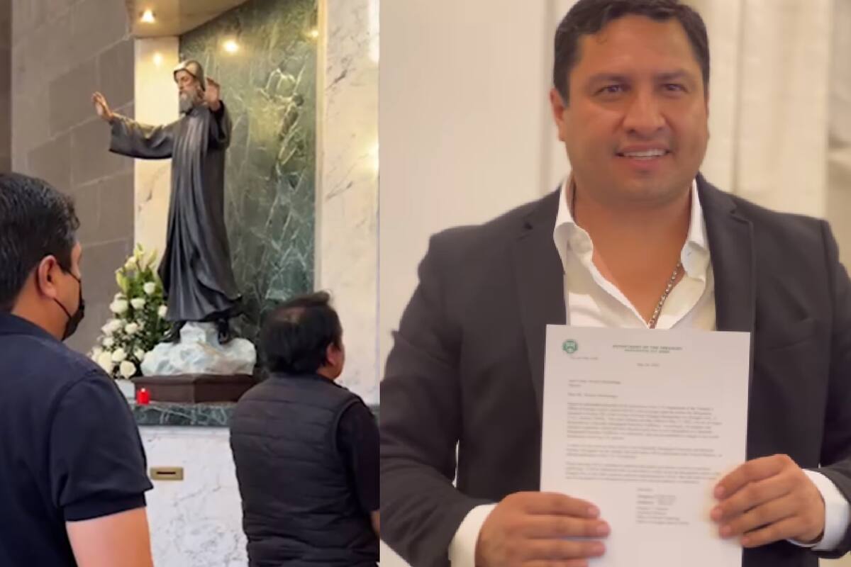 VIDEO: Julión Álvarez acude a la iglesia a agradecer a San Charbel