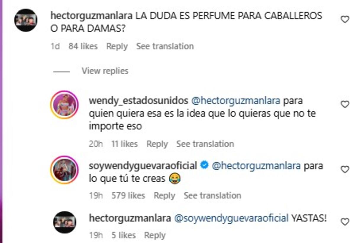 Wendy responde a los comentarios sobre su perfume / Instagram @soywendyguevaraoficial
