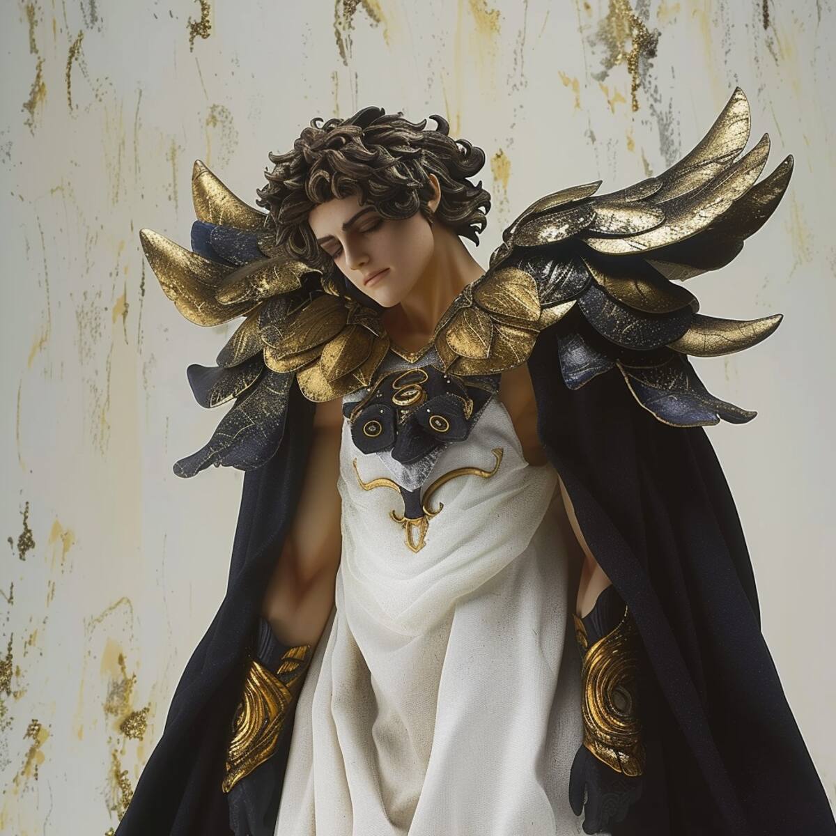 La inteligencia artificial da alas a la imaginación: Hypnos se presenta con plumaje negro, evocando una presencia celestial.