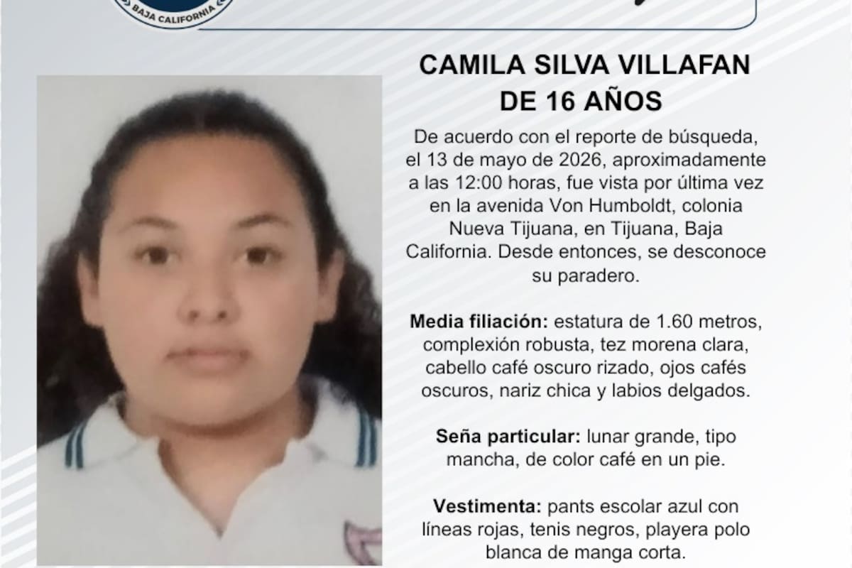 Se busca a Camila Silva Villafan de 16 años