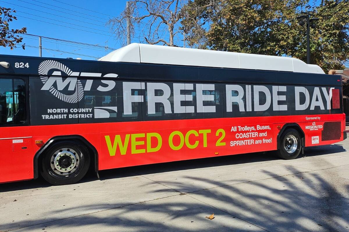 Día de viajes gratis en transporte público de San Diego