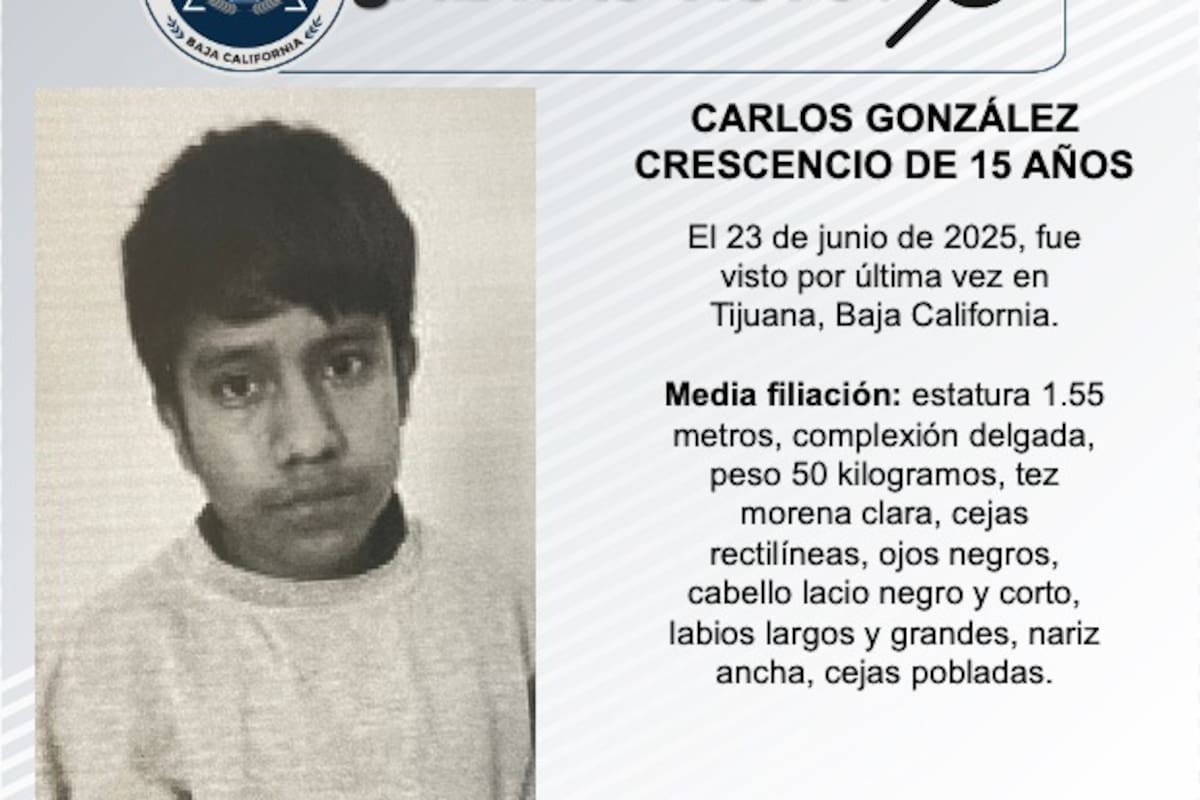 Se busca a Carlos González Crescencio de 15 años
