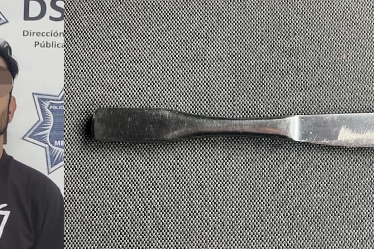 Merodeaba autos con cuchillo en mano; resultó ser buscado por robo violento