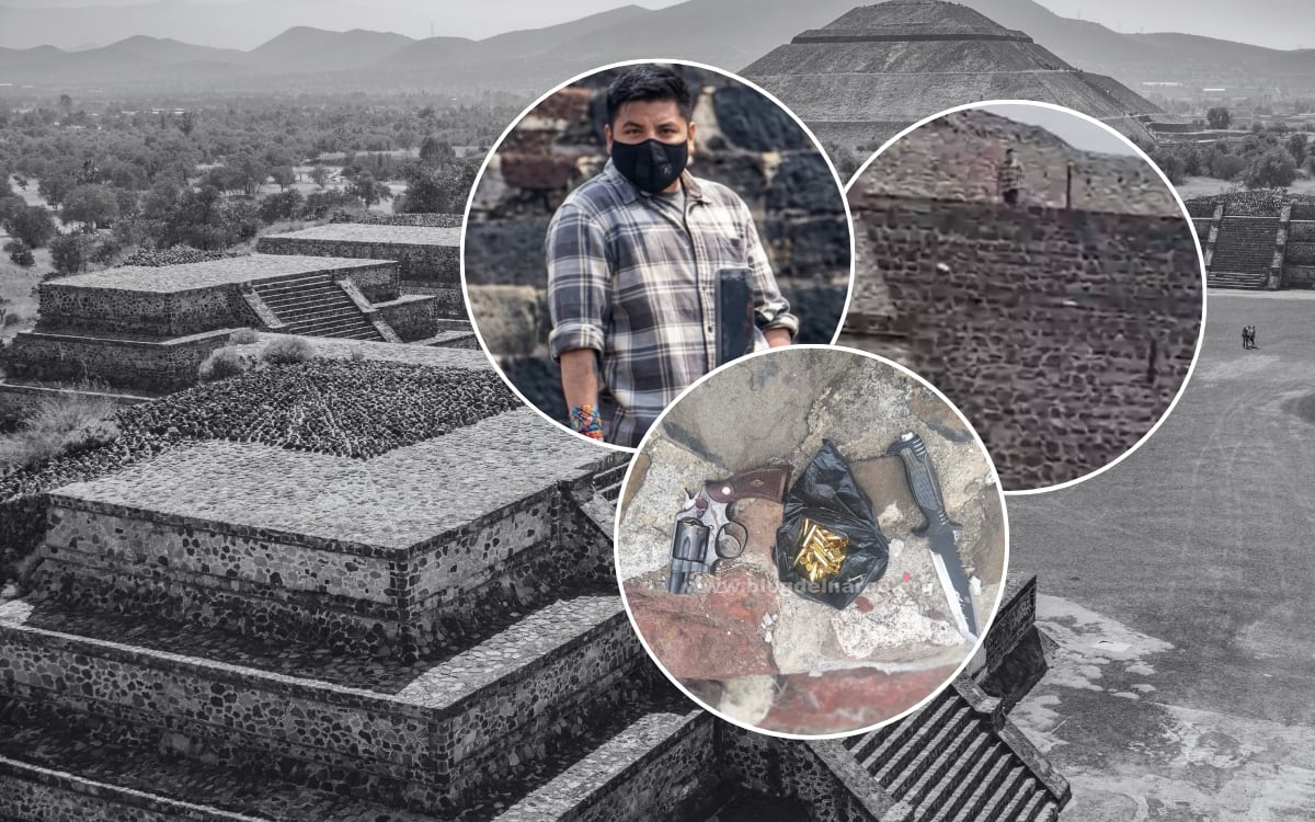 Ataque en Teotihuacán: qué había dentro de la mochila del agresor en la Pirámide de la Luna. Foto: X de Blog del Narco México y Raúl Gutiérrez@RaulGtzNR