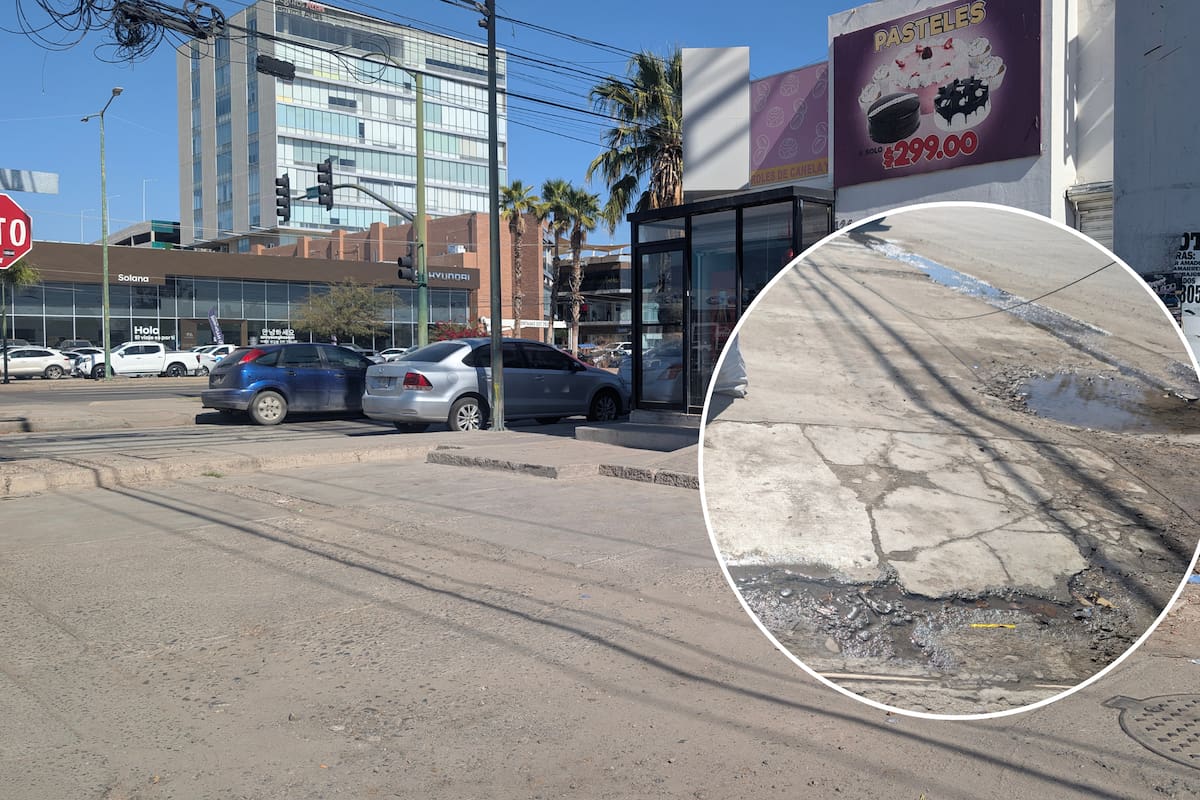Fallas en drenaje del bulevar Paseo Las Quintas en Hermosillo preocupan a vecinos y comerciantes